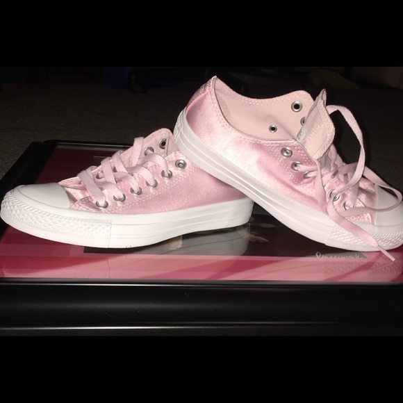pink satin converse